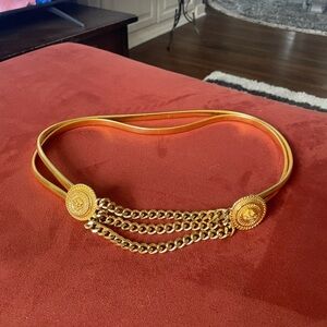 Elegant Gold Chain Belt with Medallion Details